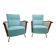 Pair of Mid Century modern, vintage armchairs, wooden and tubular frame, 1960's, Hungary