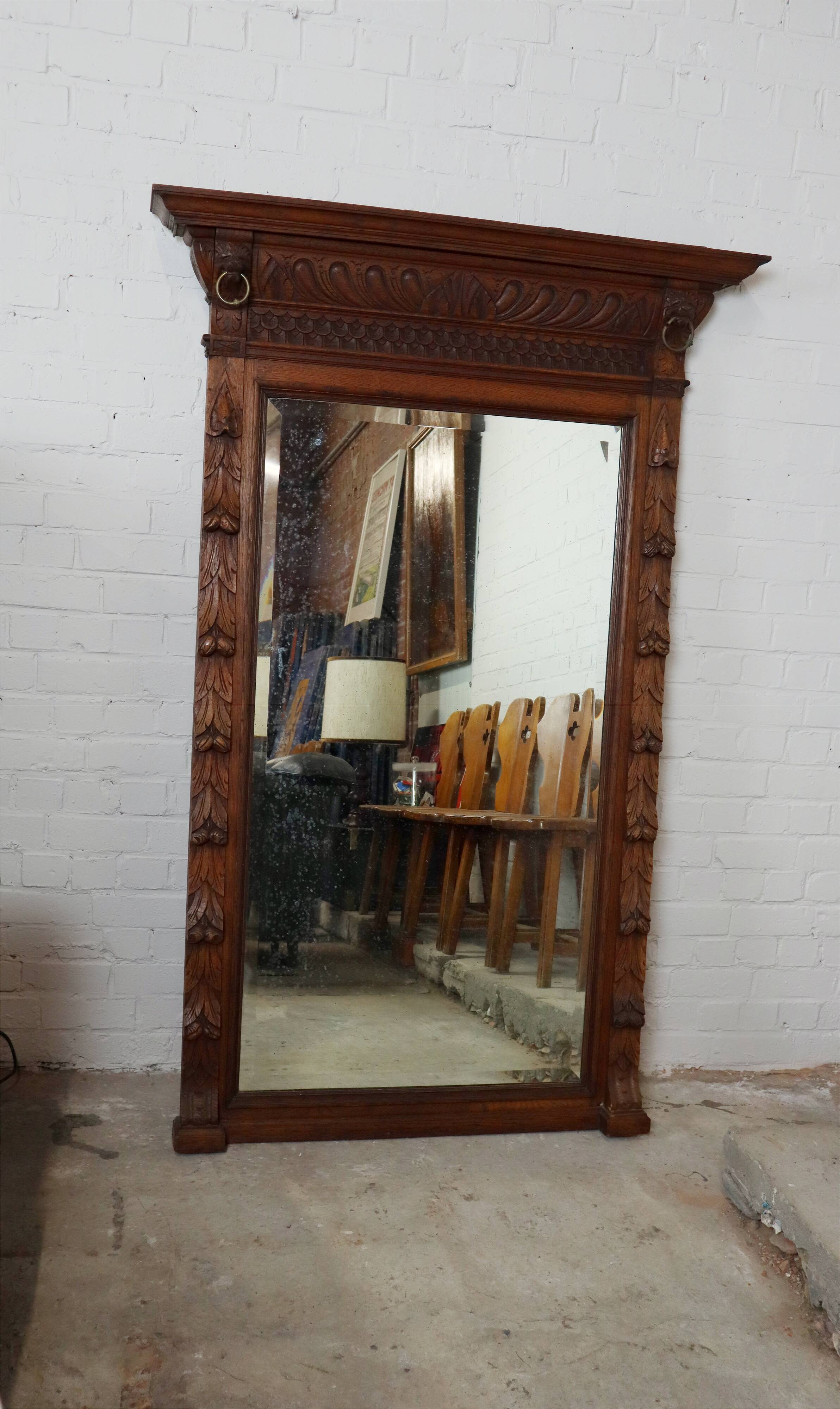 Antique oak mirror 170x112cm