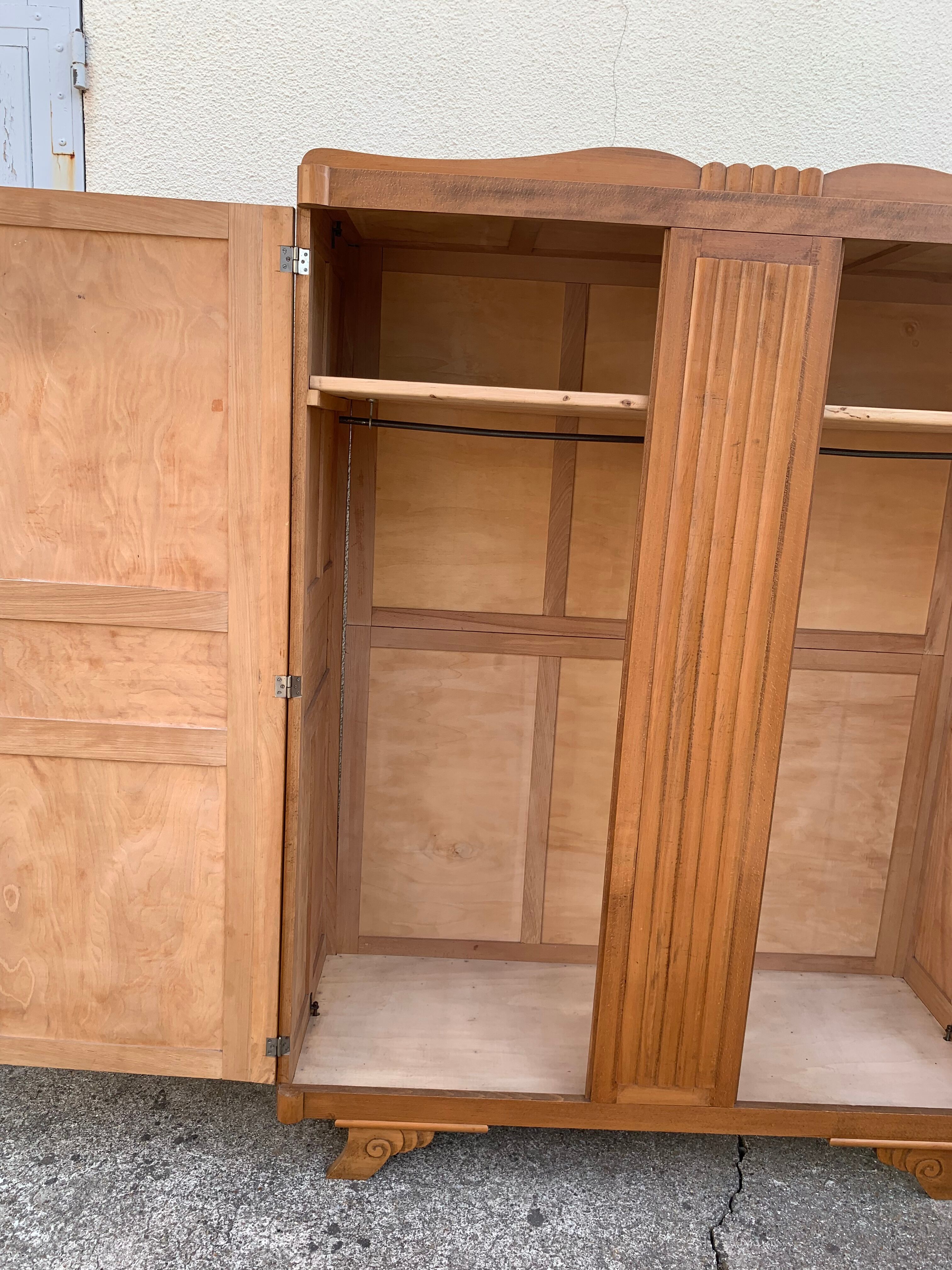 Parisian wardrobe art deco 1930 removable wardrobe beech solid
