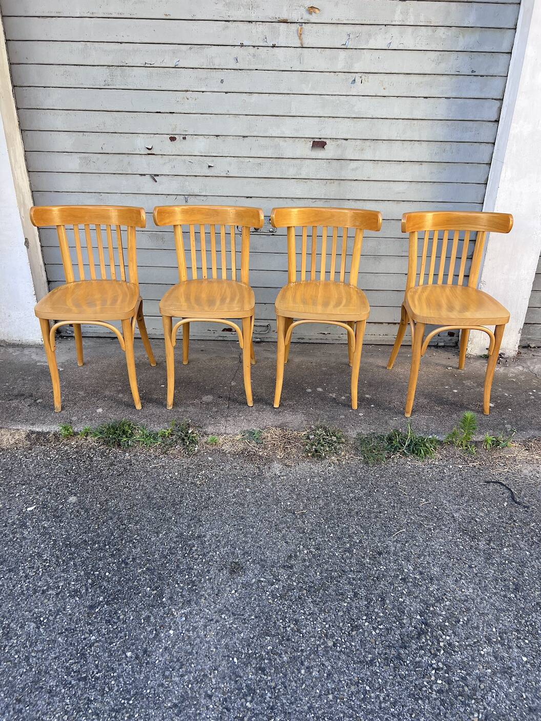 (Lot) 4 Bistro Chairs Light Oak