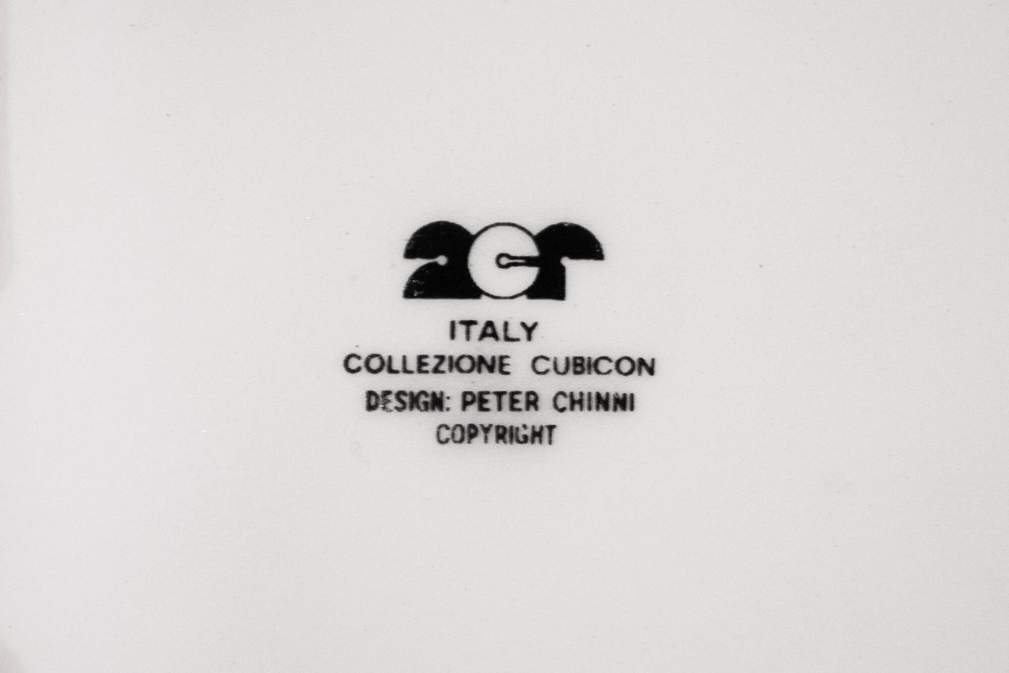 Ceramiche Collezione Cubicon di Peter Chinni per Arte Ceramica Romana 70's