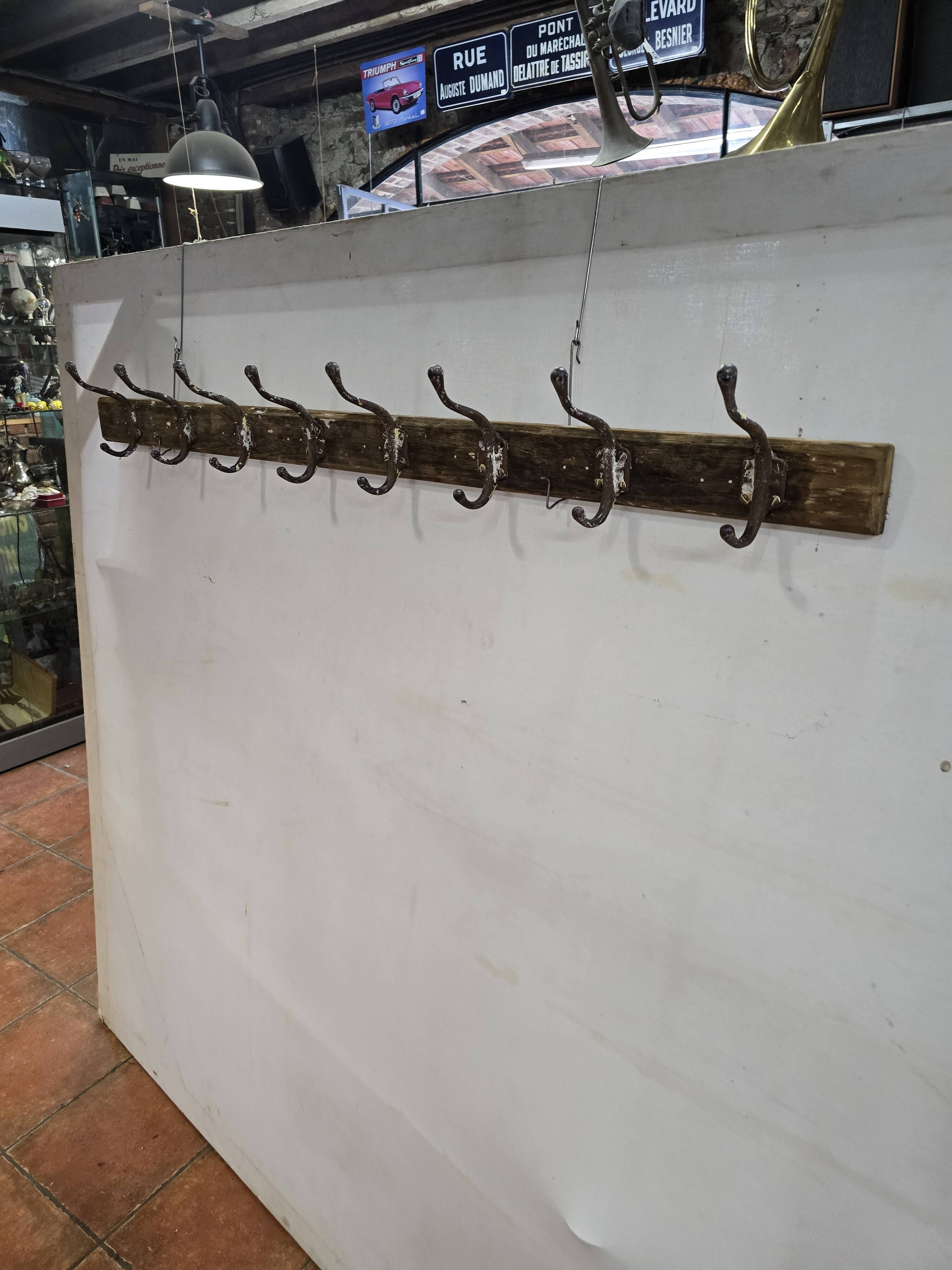 Old school coat rack with 8 hooks