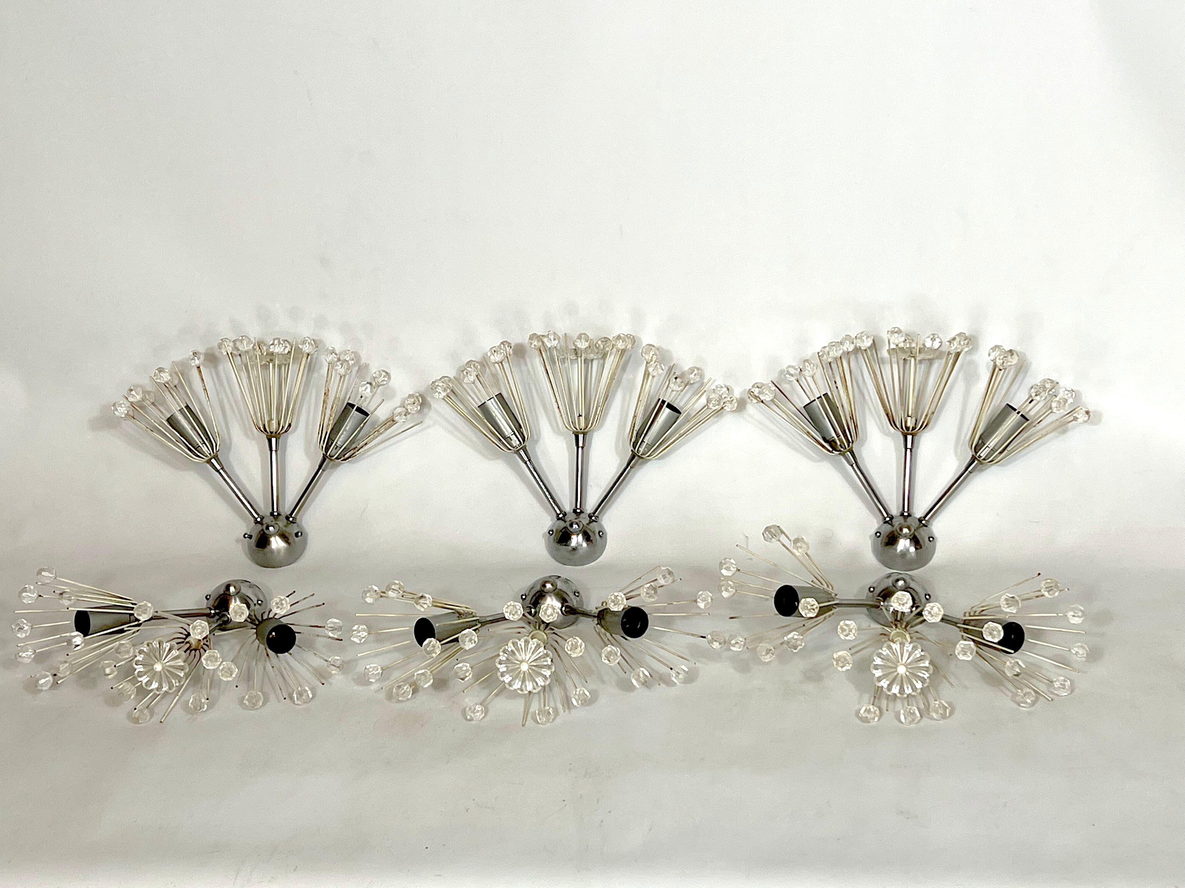 Ensemble de six appliques Emil Stejnar des années 60