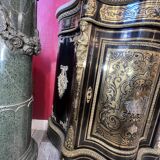 Low Boulle marquetry buffet, curved support furniture, Napoléon III period.