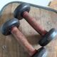 Pair of dumbbells wood and cast iron weight 1.5 kg