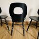 Ensemble de 3 chaises noires modèle œil de Baumann