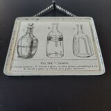 Old illustration "Carafes" inserted under mirror. Cabinet of Curiosity.