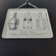 Old illustration "Carafes" inserted under mirror. Cabinet of Curiosity.