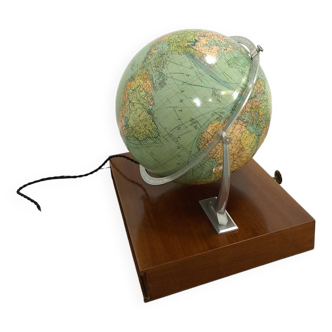 Glazen globe Columbus Paul Oestergaard met atlas en lamp