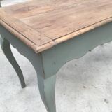 Rectangular coffee table, painted color green Sage and patina