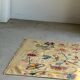 Large beige Indian rug with floral patterns 196x137.