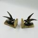 Art Deco Paradise Bird Bookends in Onyx