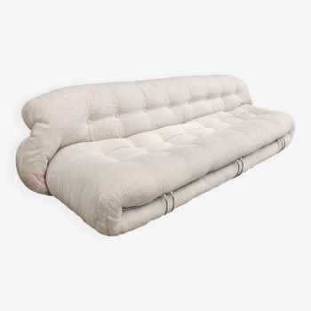 Cassina Soriana 4-seater sofa in Velvet beige