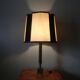 Vintage lamp with wove paper lampshade and velvet