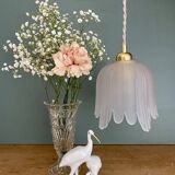 Vintage frosted glass tulip pendant light