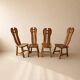 Set of 4 oak dining chairs by De Puydt, Belgium, 1970s