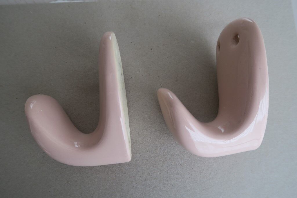 pair of hooks pink pastel 1960