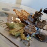 Bougeoir laiton vintage de  style gothique