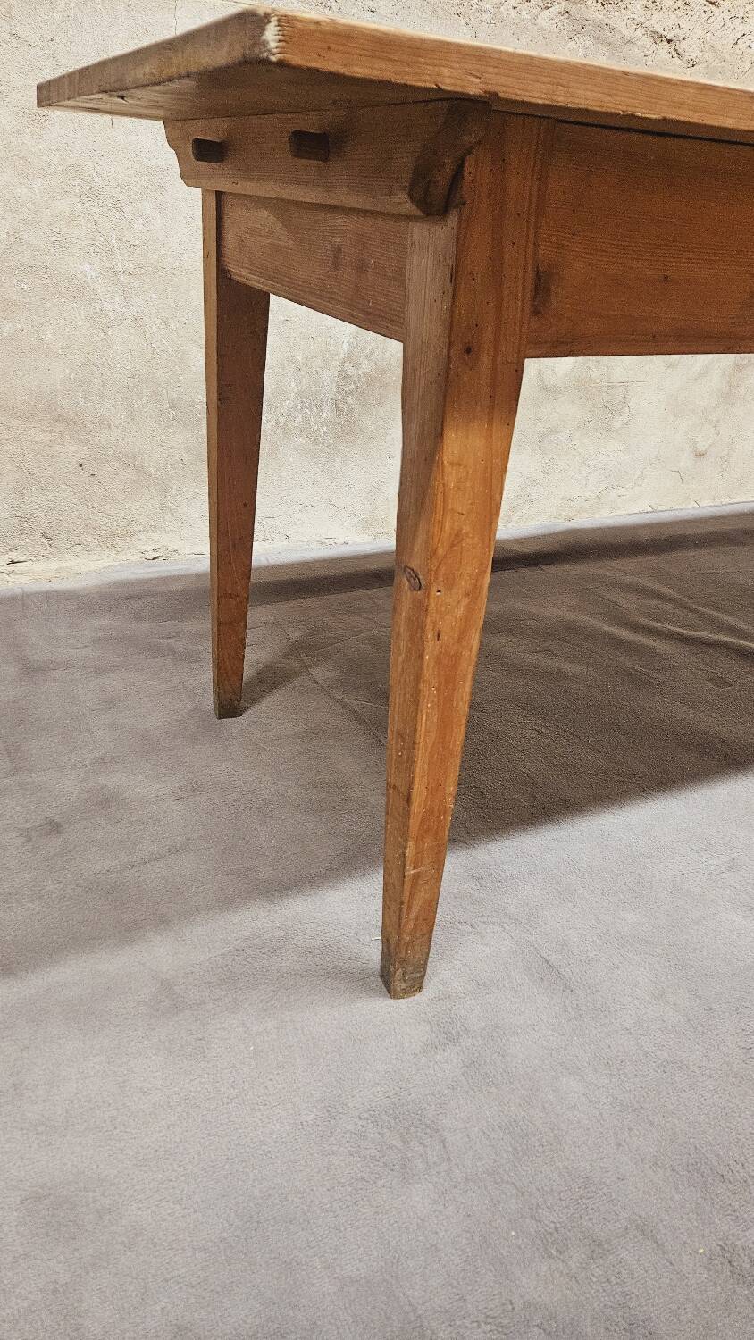 Large fir farmhouse table, 1960s