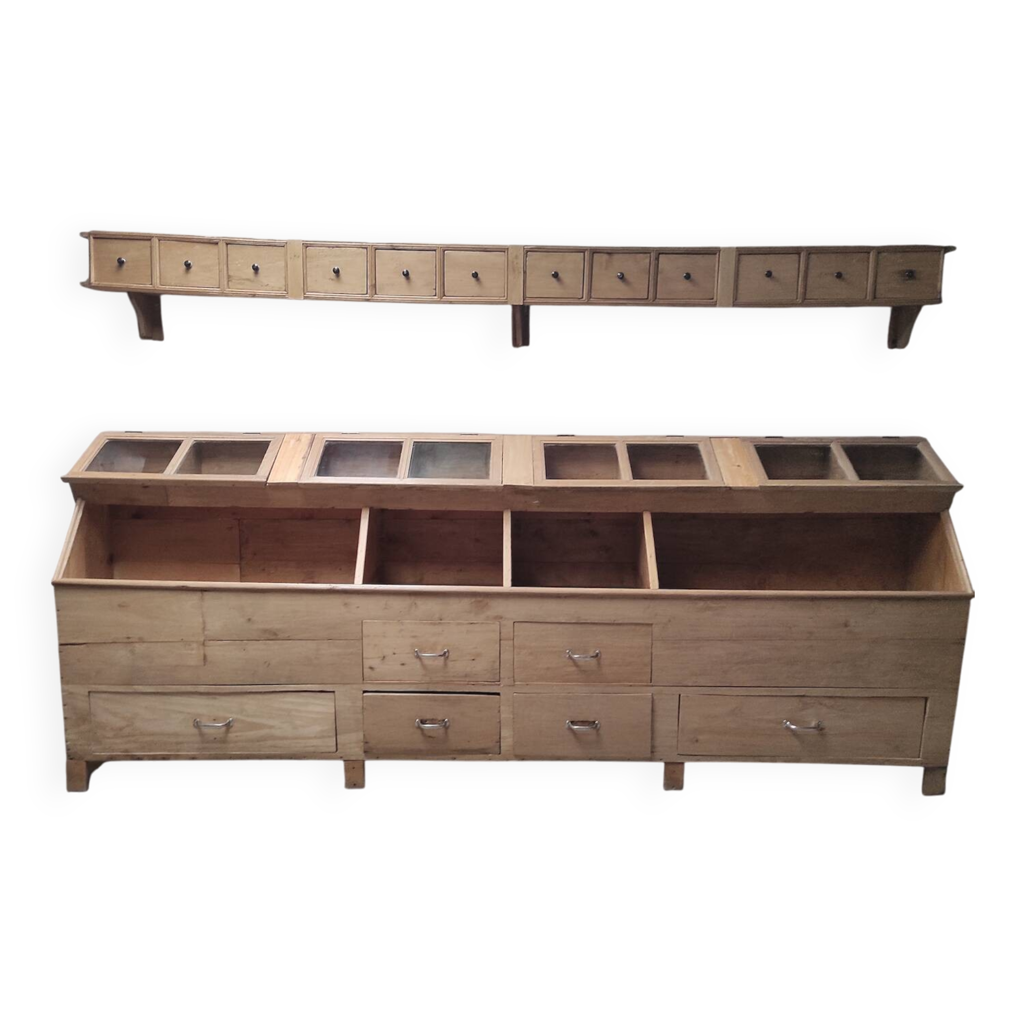 Meuble d'épicerie ancien | Meuble de rangement vintage | Caractère et fonctionnalité