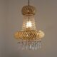 Vintage Gold Metal 5-Light Chandelier – Crystal Beads & Glass Prisms