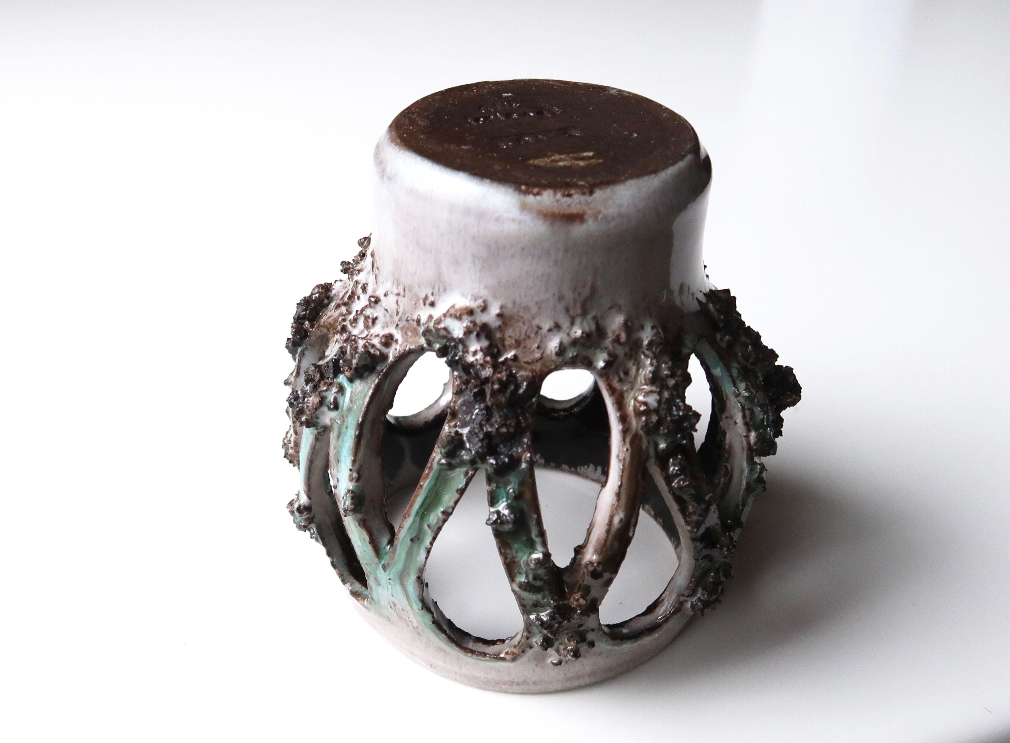 Ceramic photophore candle holder Glit Iceland Lava, 60s