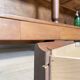 Solid wood display cabinet.