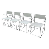 Set of 4 vintage X-Line dining chairs by Niels Jørgen Haugesen Denmark 1977