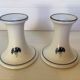 Pair of candlesticks with cornflower flowers