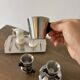Ikea trivsel vintage 90s espresso coffee service – stainless steel – set of