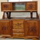 Large two-body buffet in walnut and black marble