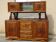Grand buffet deux corps en noyer et marbre noir