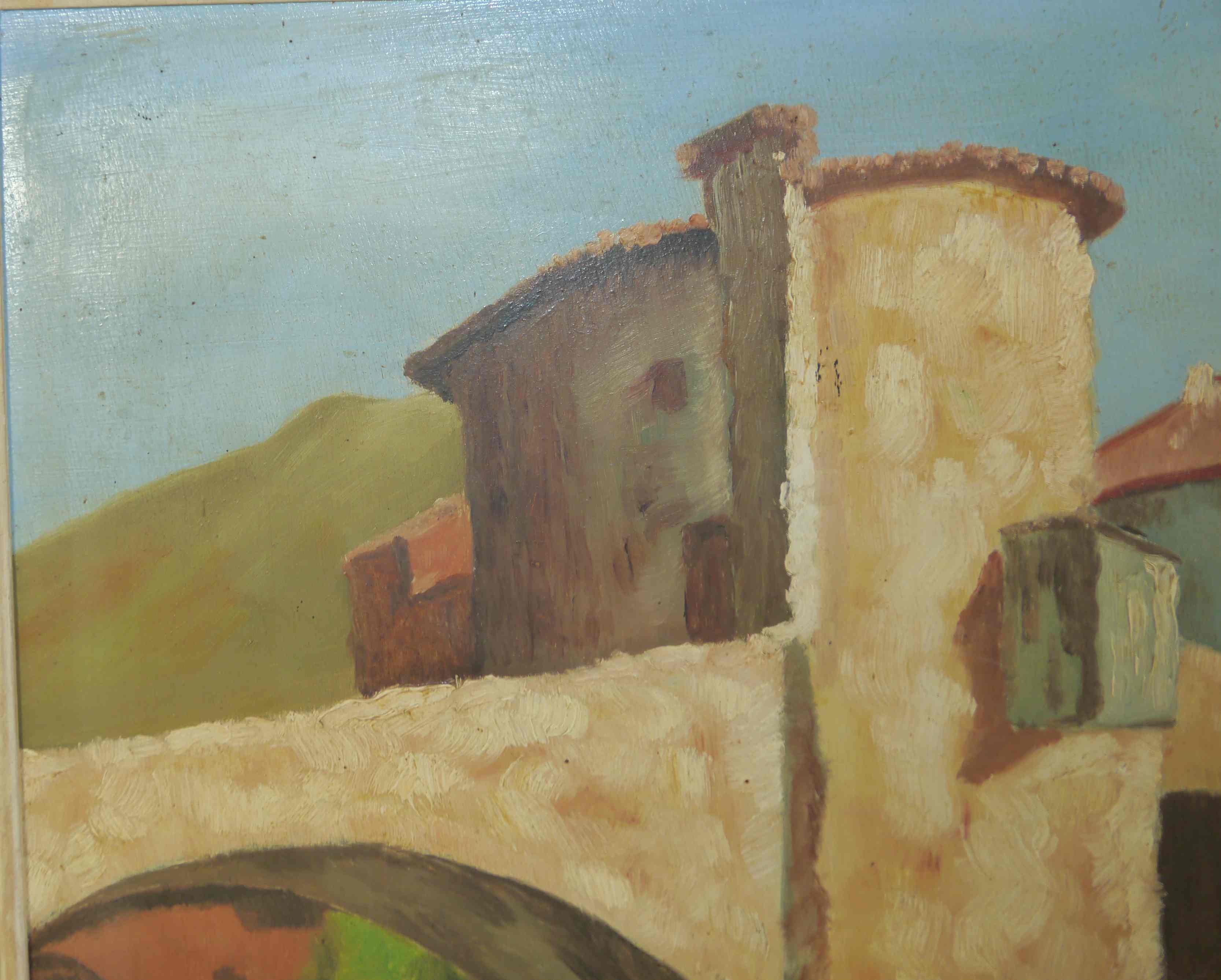 Oil painting on wood by R Accaries