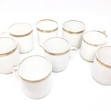 Lot of eight coffee cups and under cups