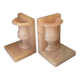 Paire de serre-livres vintage vase Médicis en onyx rose