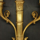 Pair of sconces with quiver and eagle heads style Restoration of the nineteenth