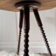 turned wooden side table