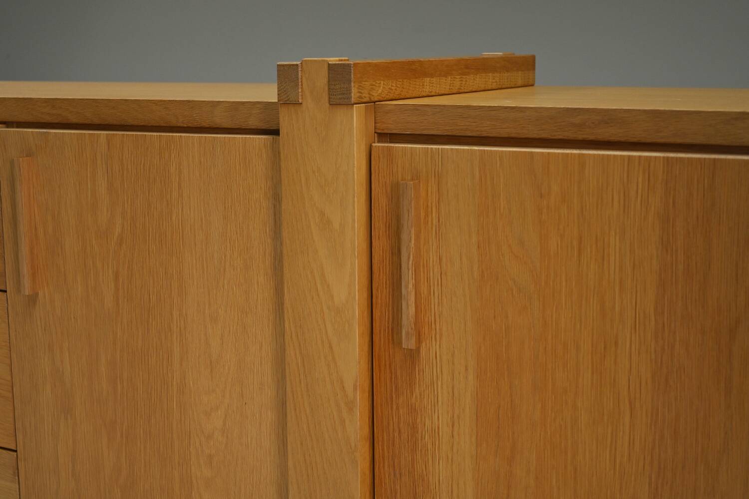Large brustalist oak sideboard, Belgium.