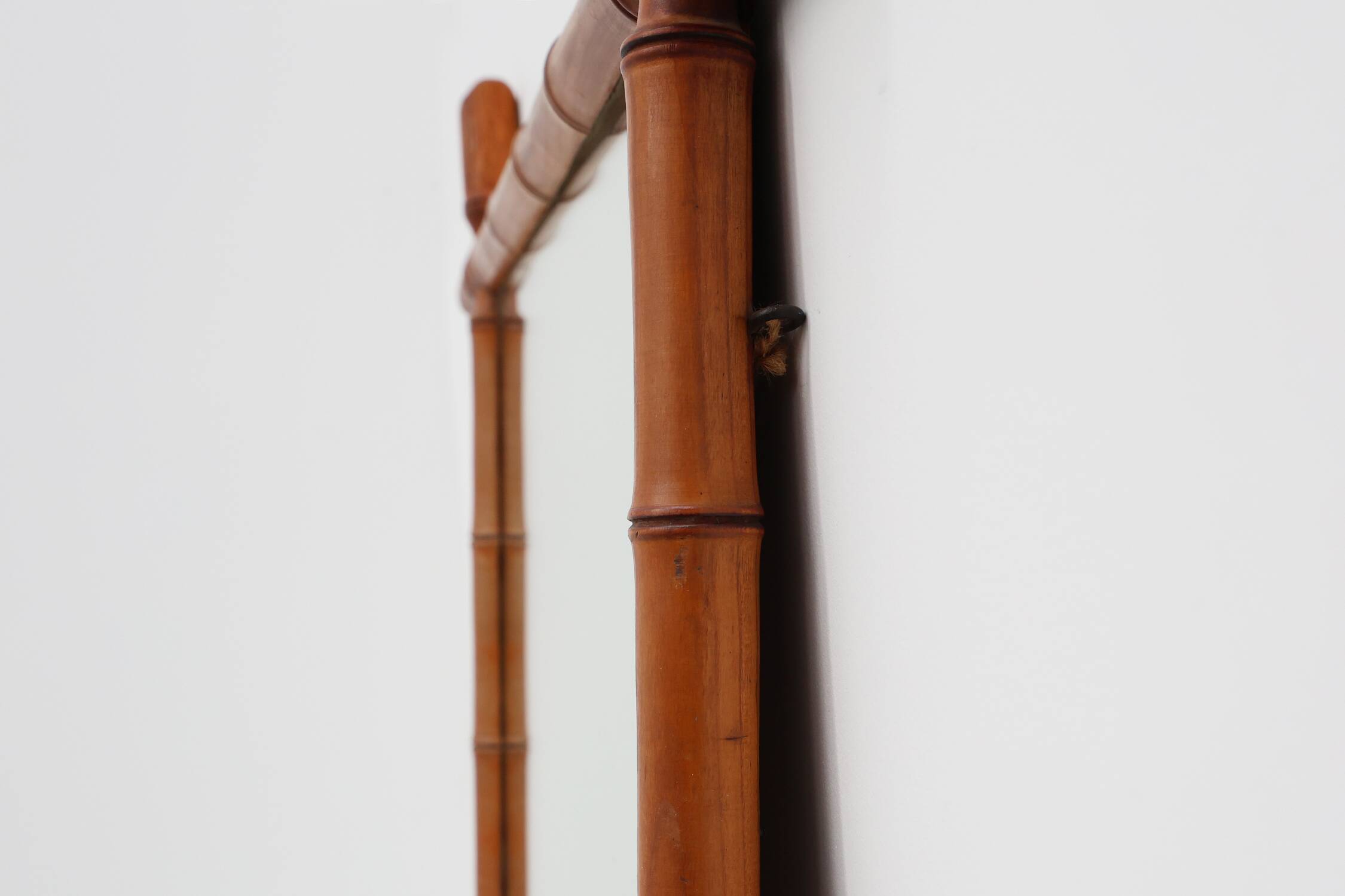 20th century rectangular faux bamboo wall mirror, France ca. 1960