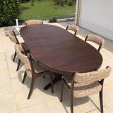 Baumann dining table and 6 gondola chairs set
