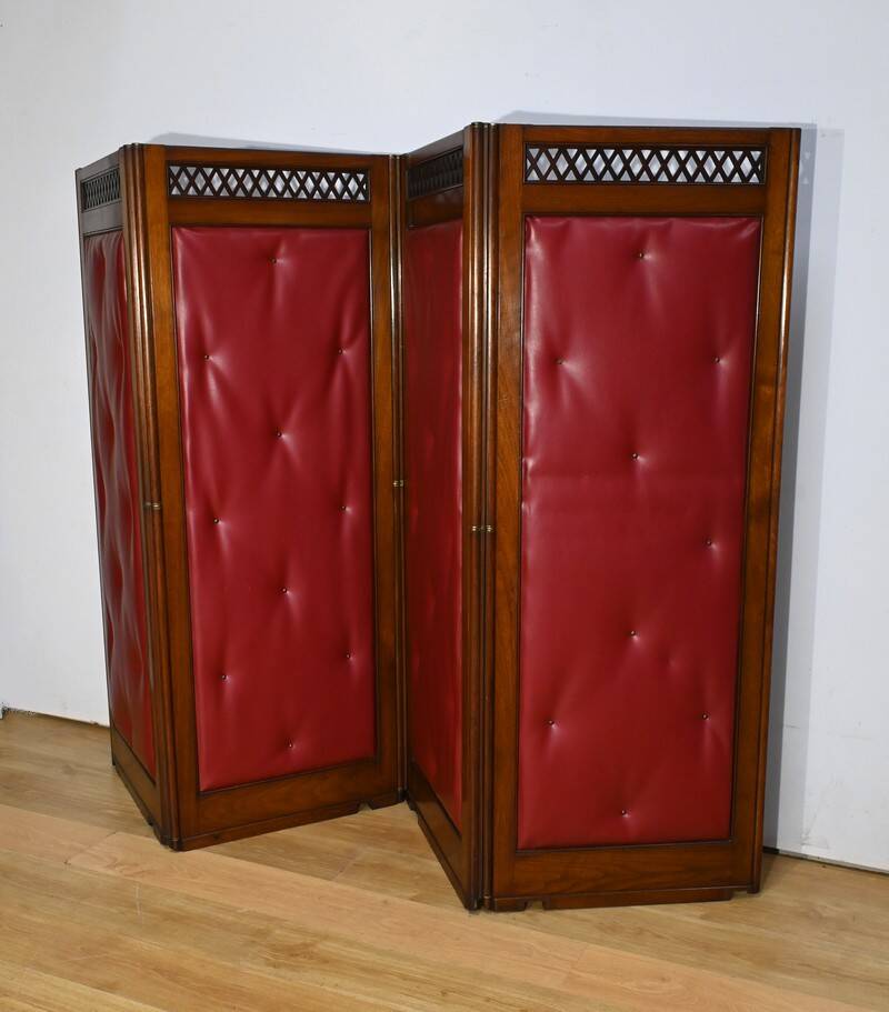 Four-Panel Mahogany Screen – First Part 20th Century