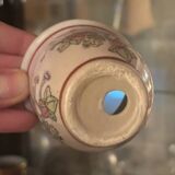 Mini porcelain cache-pot in Chinese style with its saucer.