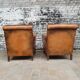 Pair of leather club chairs