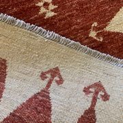 Vintage Afghan Ziegler Tapis Tissé à la main Rust Wool Runner - 77x450cm