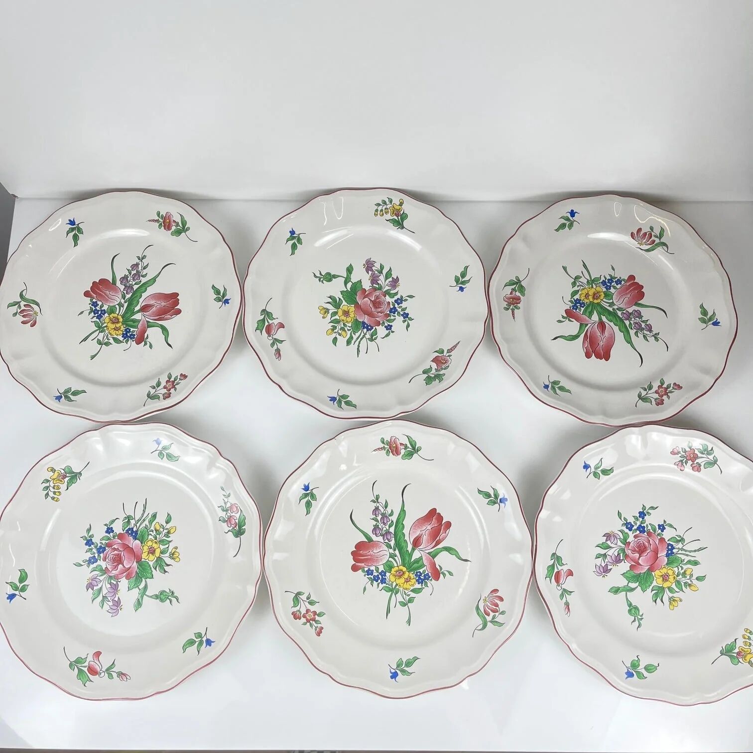 Set of 6 flat plates KG Lunéville – model Réverbère
