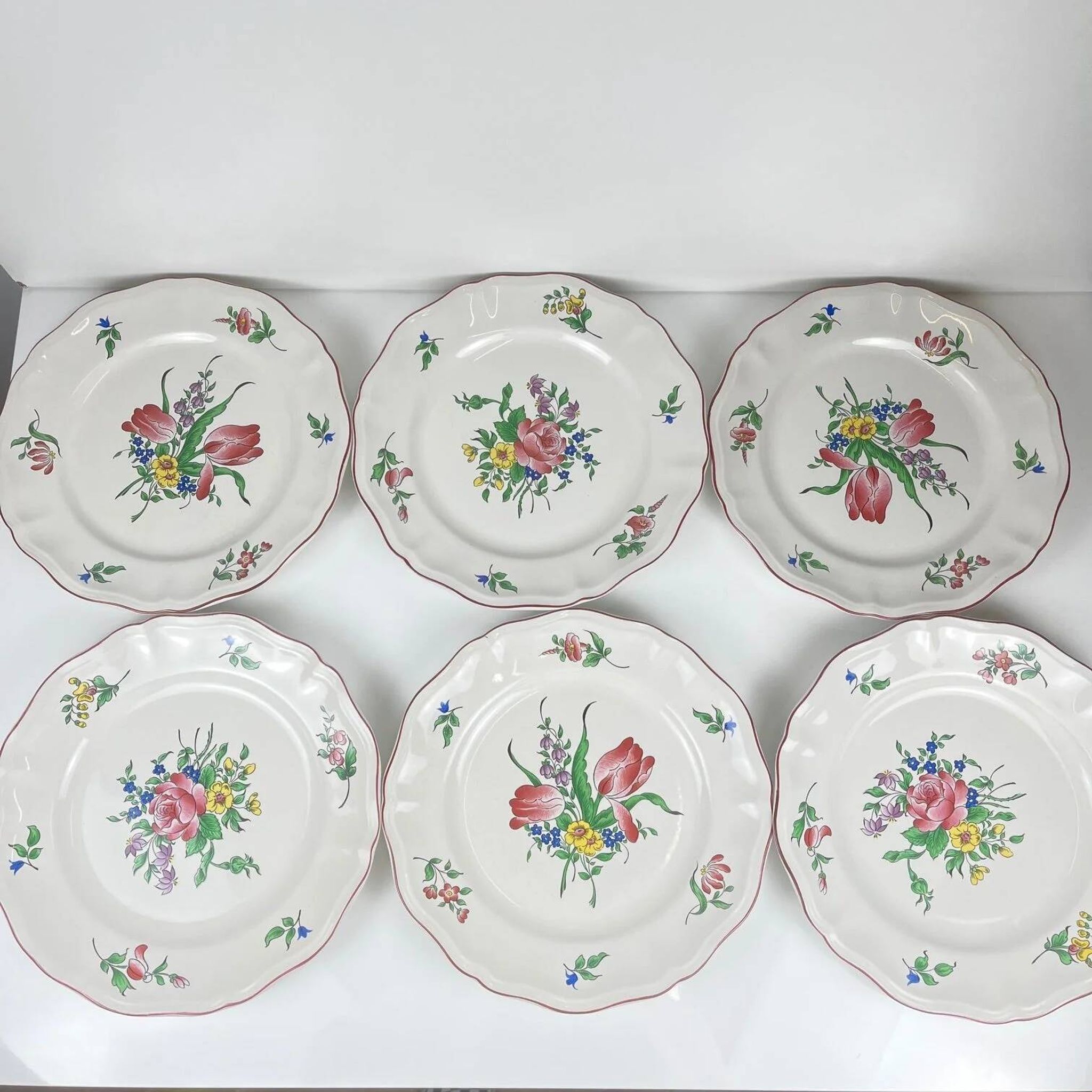 Set of 6 flat plates KG Lunéville – model Réverbère