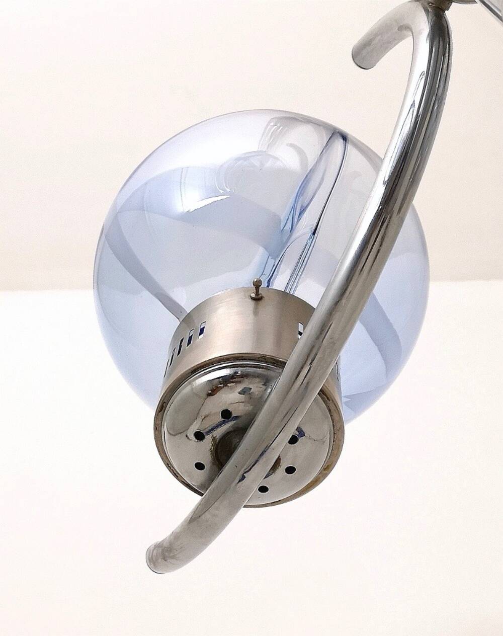 Light Blue Murano Glass Mod "Membrana" Chandelier by Toni Zuccheri