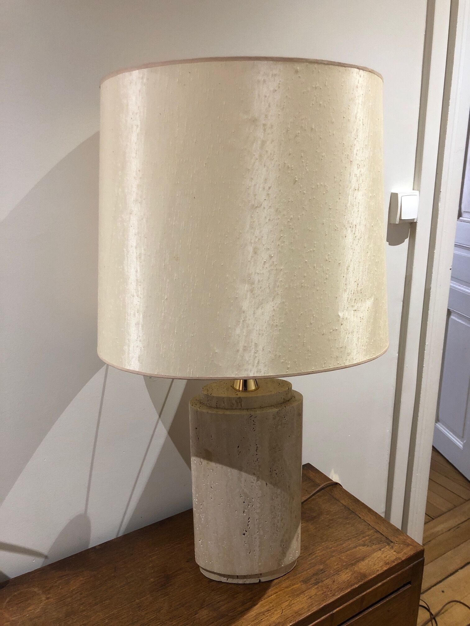 1970s travertine lamp