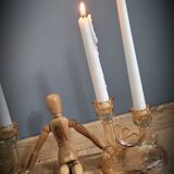 DuO pink glass candle holders