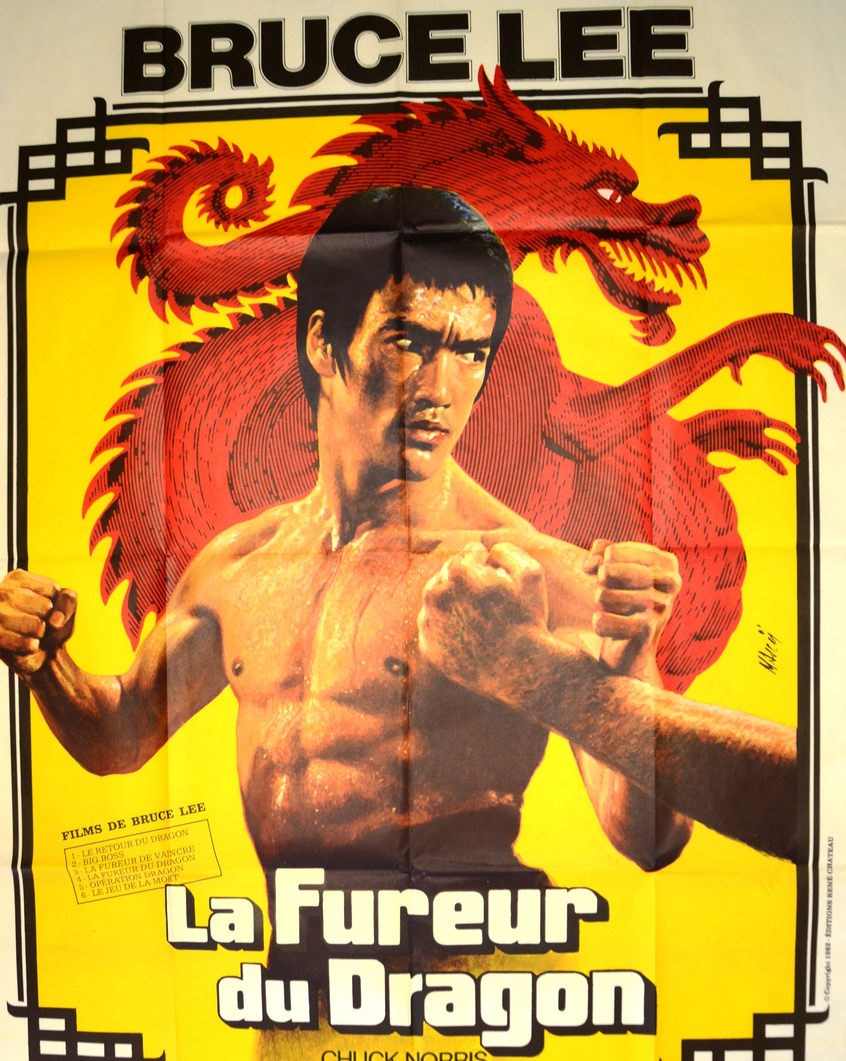 Original movie poster "The Fury of the Dragon" 1974 Bruce LEE, Chuck Norris...